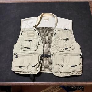 Guide's Choice Vest Mens XL Beige Fishing Safari Travel Mesh Pockets Outdoor